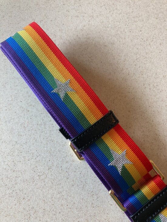 NWT Marc Jacobs Rainbow Stripe Crossbody Bag Strap with Stars and Gold Hardware main image 4